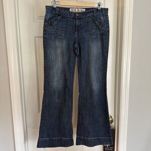 Juniors Mossimo Supply Co Jeans Size 11 Low Rise wide flared Legs Bell Bottoms